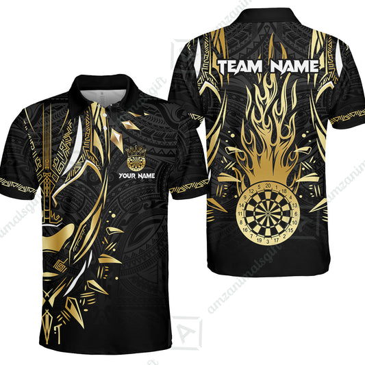 Custom Darts Team Jersey, Black Panther Forever Darts Jersey Polo Quarter-Zip Shirts, Custom Darts Uniforms Jerseys