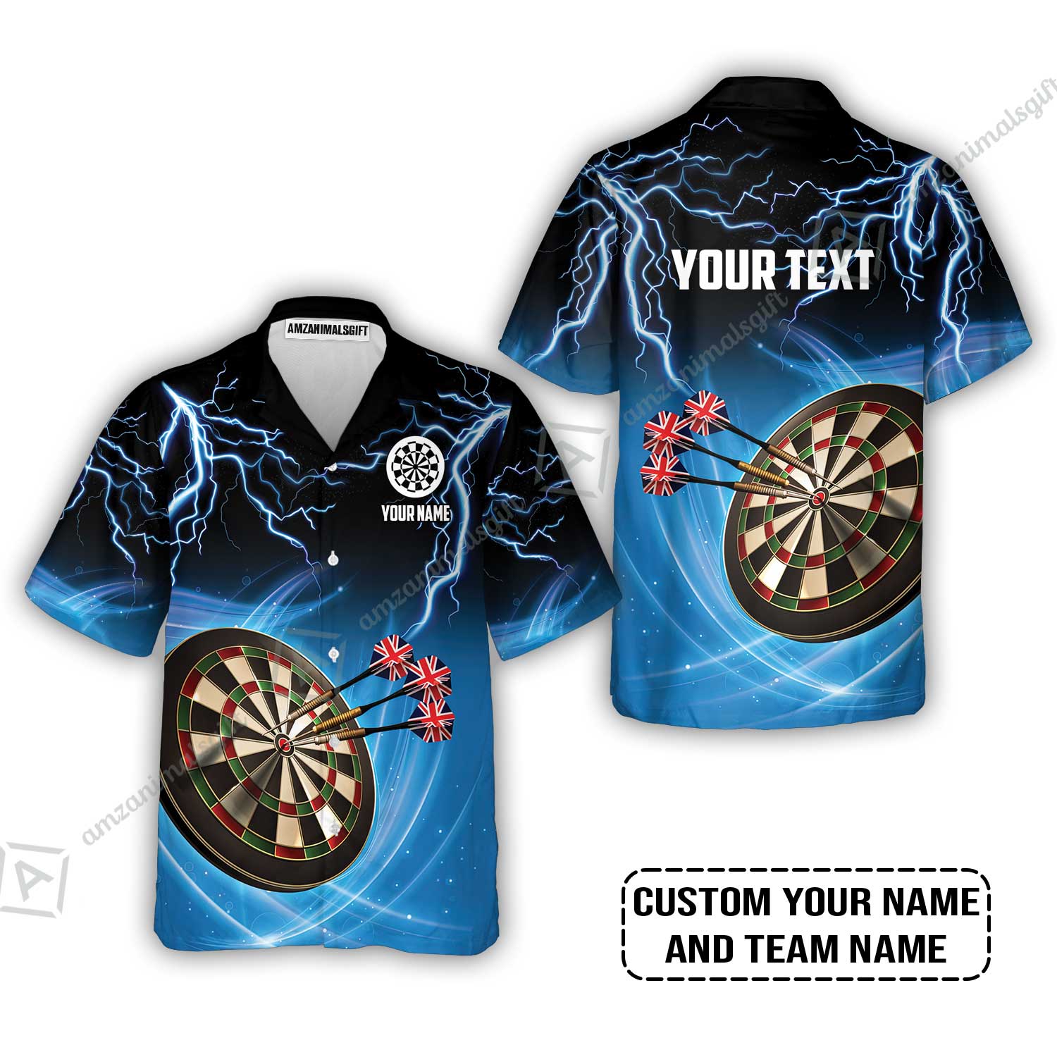 Customized Name & Text Darts Hawaiian Shirt, Kingdom of England Darts Personalized Darts Hawaiian Shirt