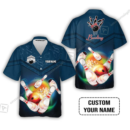 Custom Bowling Hoodie - Amazing Bowling Ball Pattern And Shoe Personalized Name Hoodie