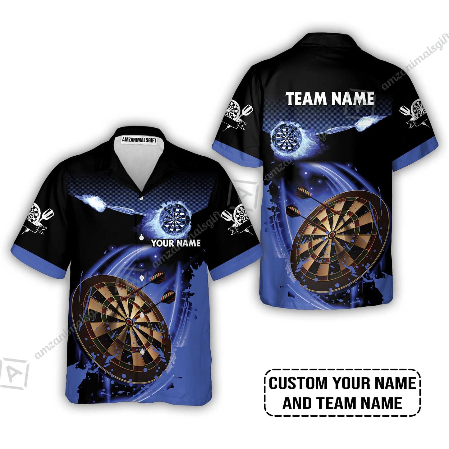 Customized Fire Darts Zip Polo Shirt, Personalized Darts For Team Zip Polo Shirt