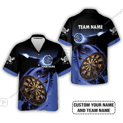 Customized Fire Darts Zip Polo Shirt, Personalized Darts For Team Zip Polo Shirt
