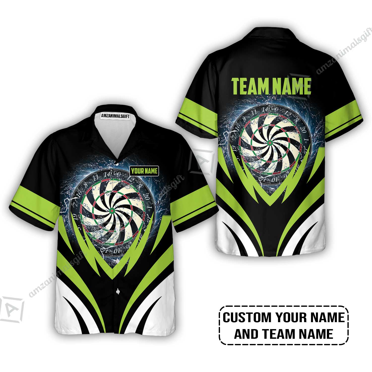 Customized Name & Team Name Darts Hawaiian Shirt, Darts In Tornado Personalized Darts Hawaiian Shirt