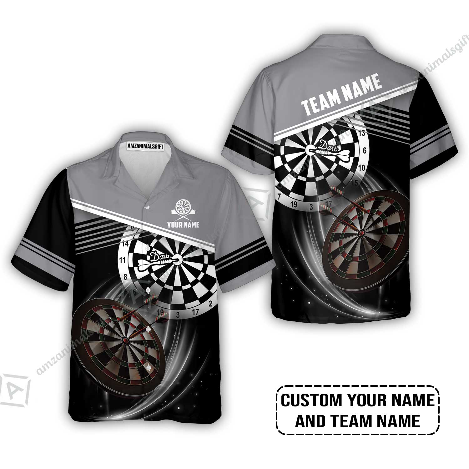 Customized Name & Team Name Darts Hawaiian Shirt, Personalized Name Color Darts Hawaiian Shirt- Perfect Gift For Darts Lovers