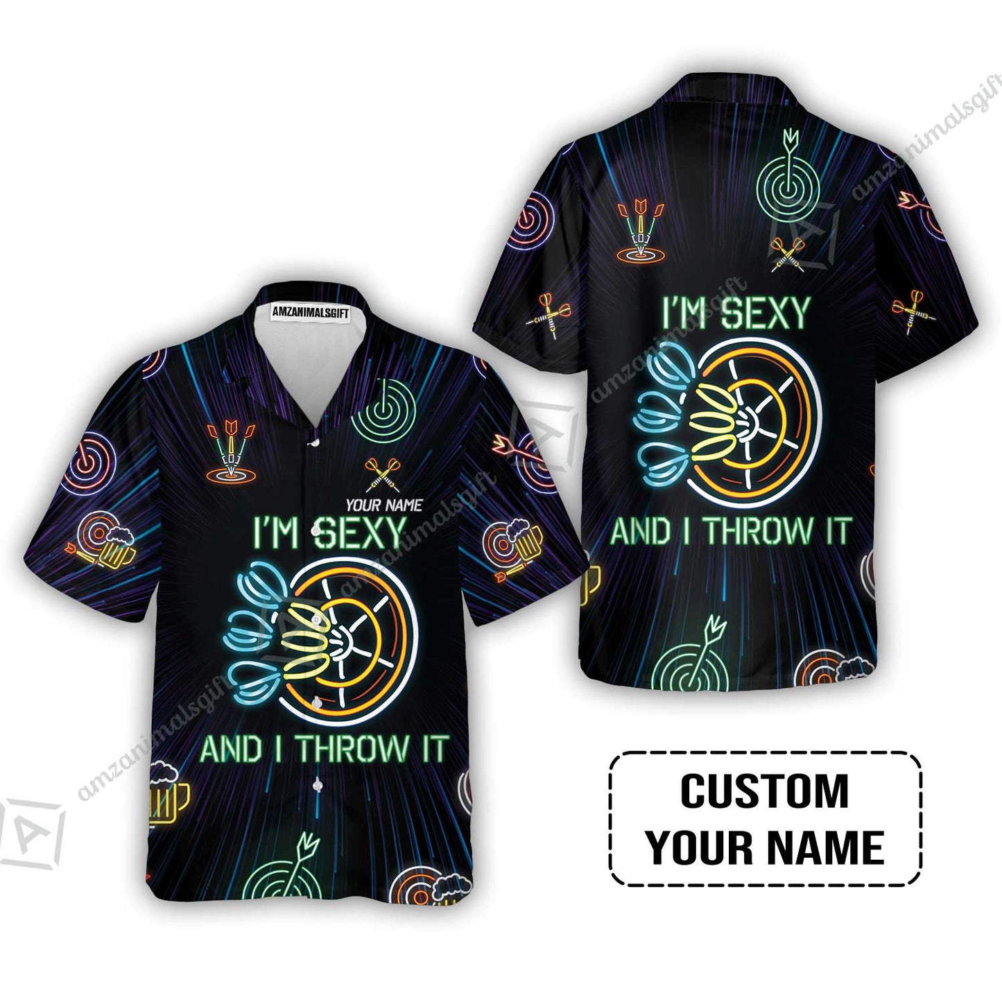 Customized Darts T-Shirt, Personalized I'm Sexy And I Throw It Darts T-Shirt