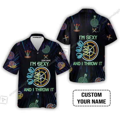 Customized Darts T-Shirt, Personalized I'm Sexy And I Throw It Darts T-Shirt