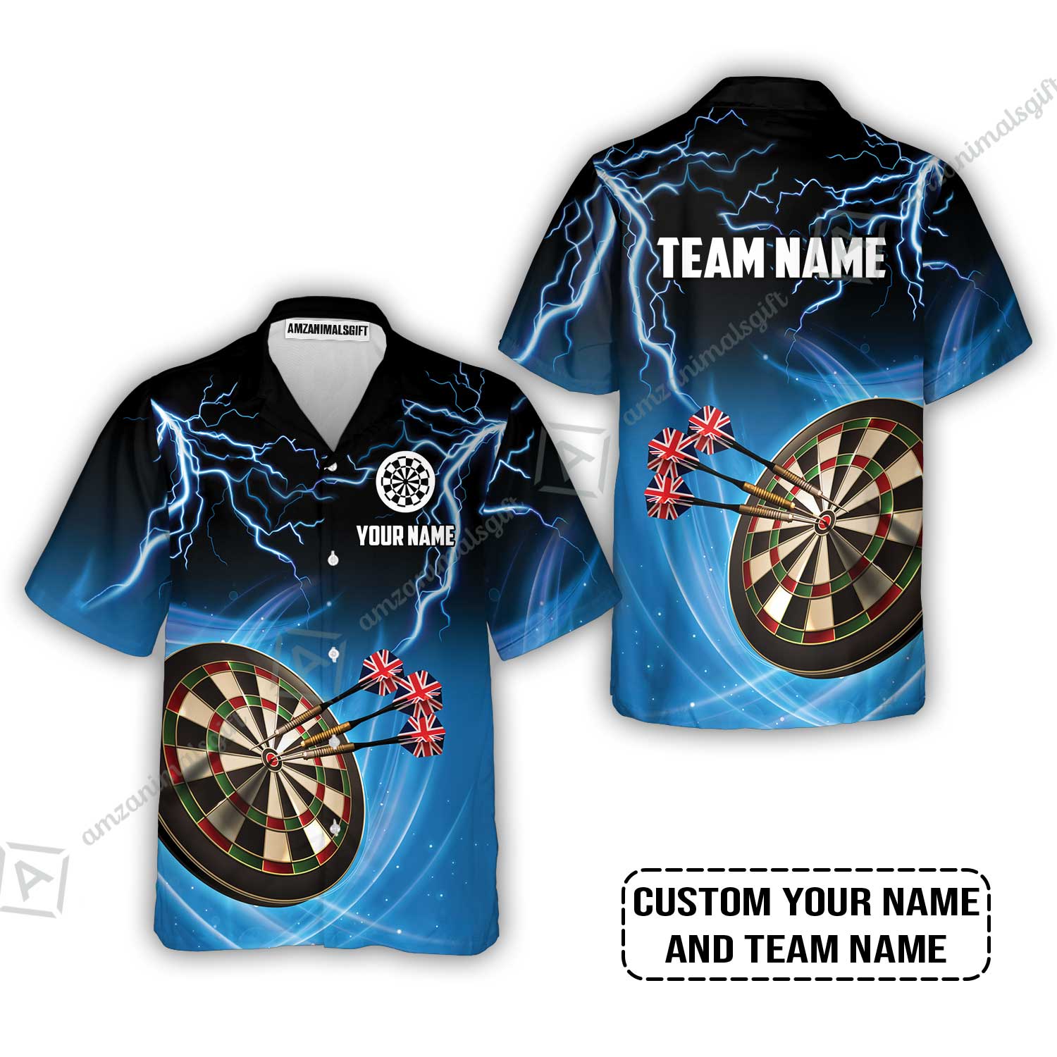 Customized Name & Text Darts Hawaiian Shirt, Kingdom of England Darts Personalized Darts Hawaiian Shirt