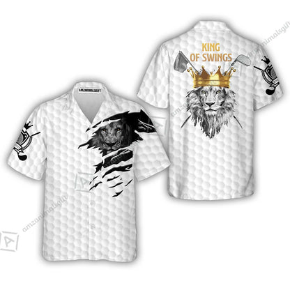 Black And White Lion King Sketching Golf Hoodie, King Of Swings Lion Golfing Hoodie