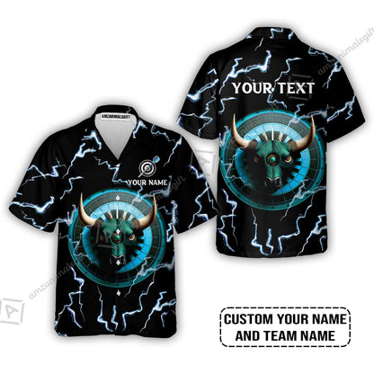 Customized Name & Text Darts Long Polo Shirt, Personalized Name Bullseye Dartboard Long Polo Shirt