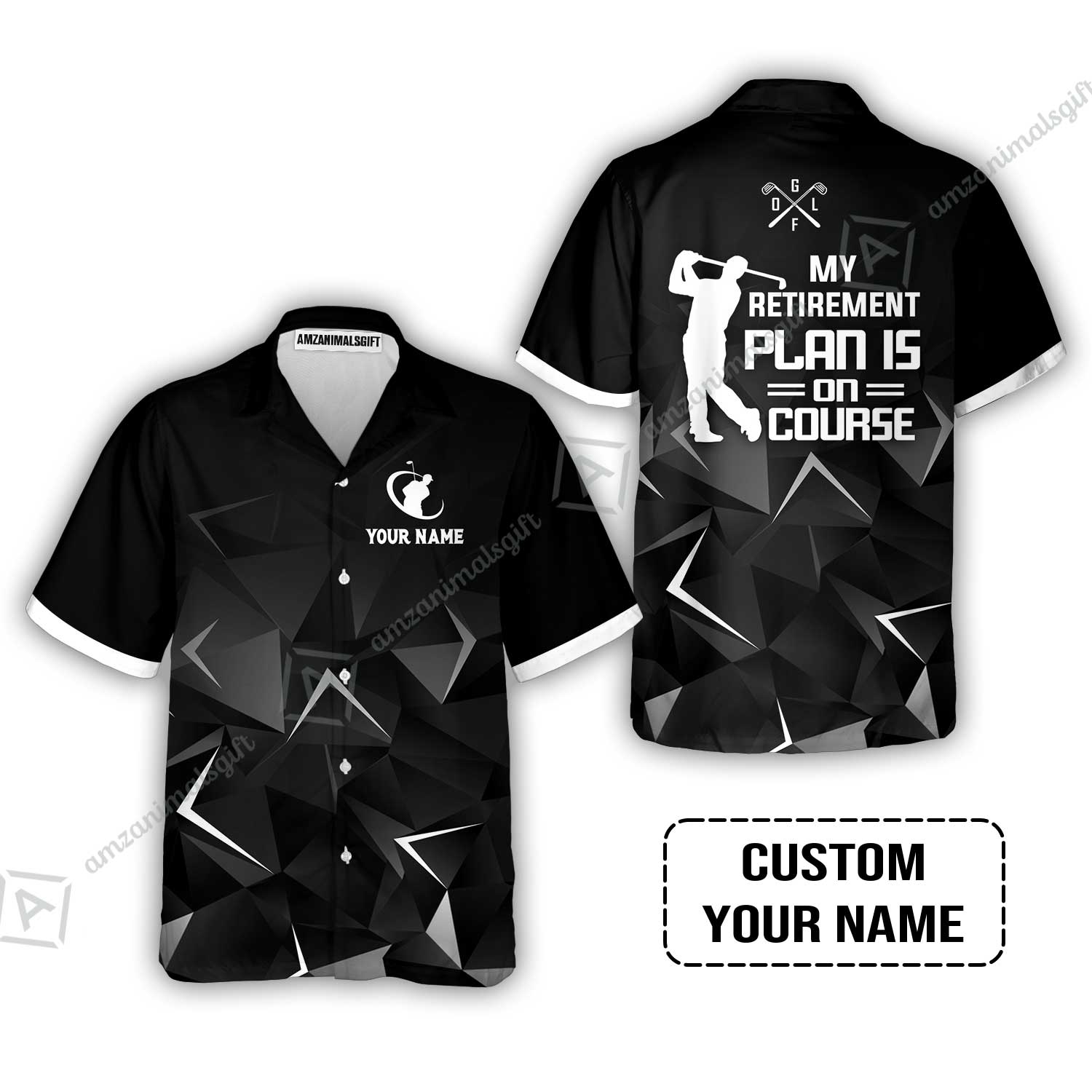 Golf Hawaiian Shirt Custom Name - Golfing My Retirement Plan Is On Course Personalized Hawaiian Shirt