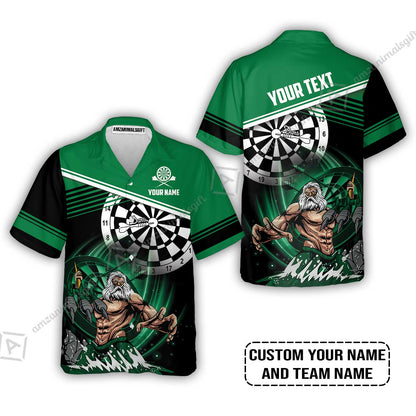 Customized Name & Text Darts Long Polo Shirt, Personalized Name Poseidon Darts Long Polo Shirt