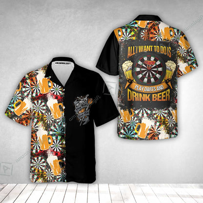 Darts Hawaiian Shirt, Play Darts And Drink Beer, Colorful Summer Darts Hawaiian Shirt
