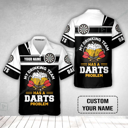 Customized Darts Hawaiian Shirt, Personalized My Drinking Team Beer Darts Hawaiian Shirt