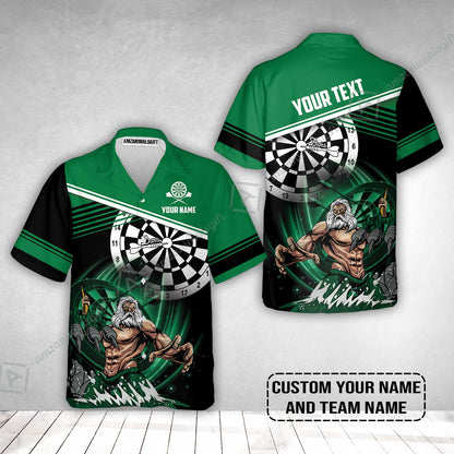 Customized Name & Text Darts Hawaiian Shirt, Personalized Name Poseidon Darts Hawaiian Shirt