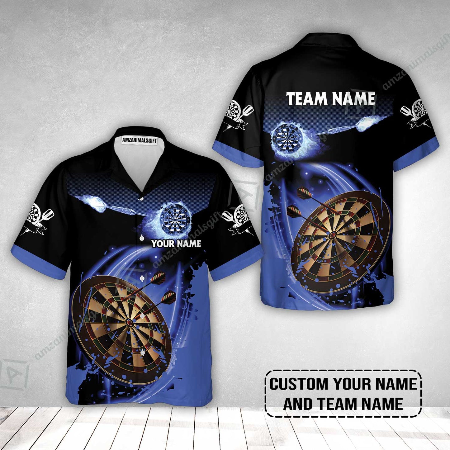 Customized Fire Darts Hawaiian Shirt, Personalized Darts For Team Hawaiian Shirt