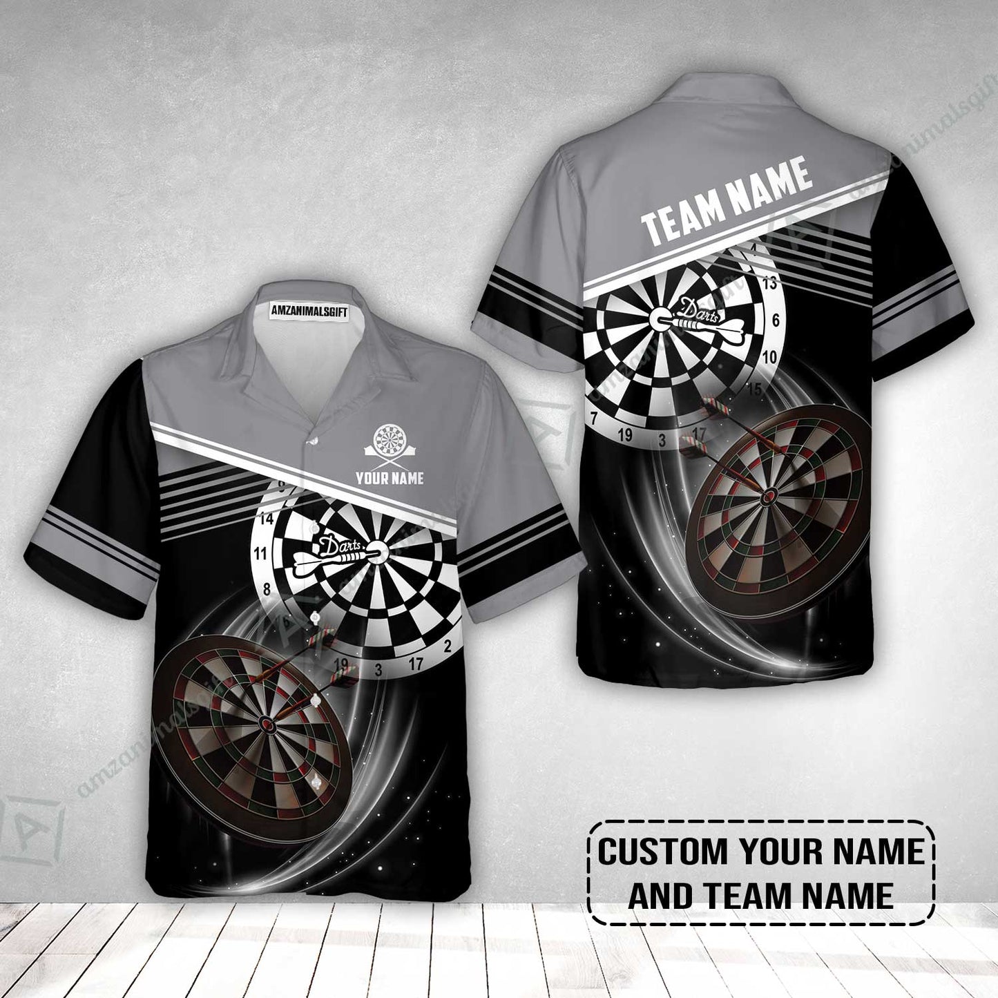Customized Name & Team Name Darts Hawaiian Shirt, Personalized Name Color Darts Hawaiian Shirt- Perfect Gift For Darts Lovers