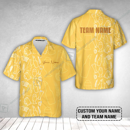Custom Yellow Pattern Design Oktoberfest Beer Festival Performance Hawaiian Shirt