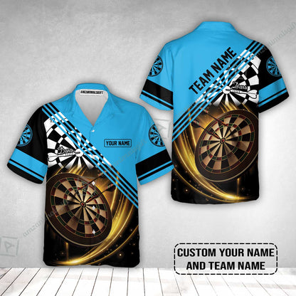 Customized Name & Team Name Darts Hawaiian Shirt, I Love Darts Personalized Blue Darts Hawaiian Shirt