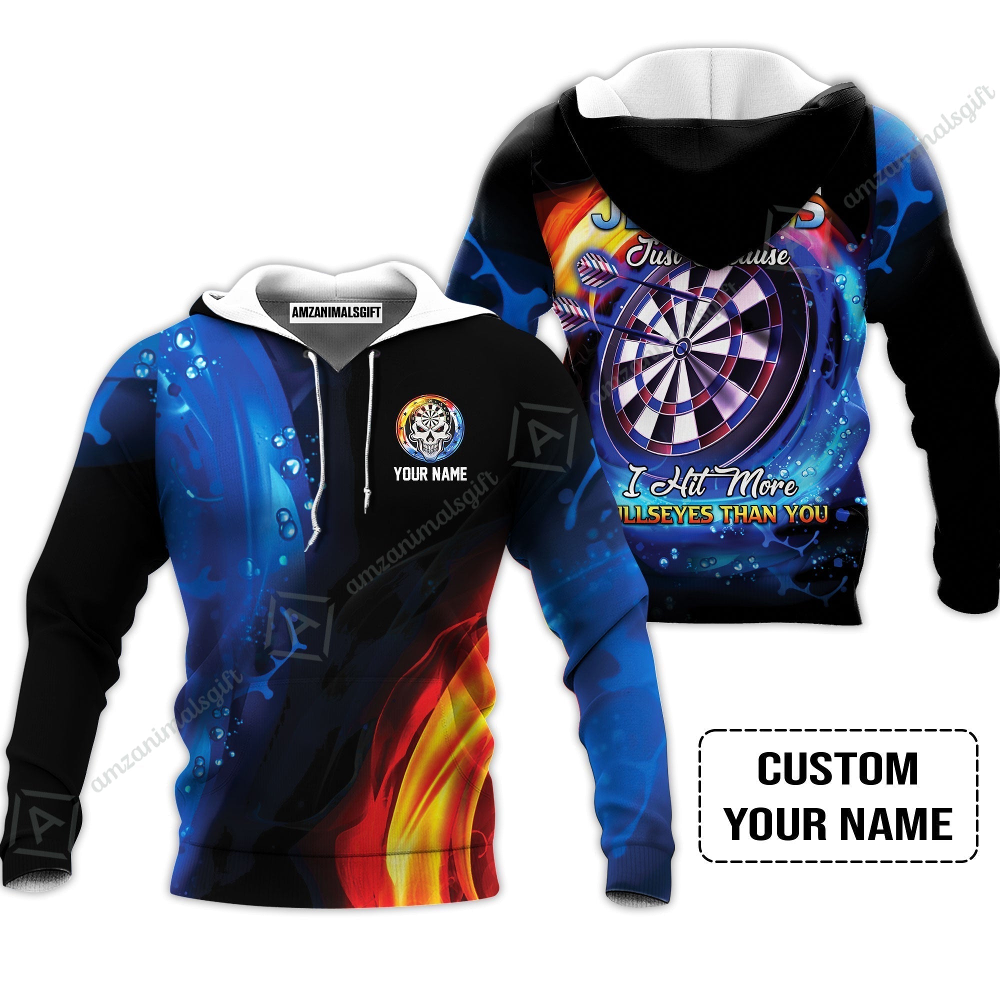 Customized Name Darts Hoodie, Don't Be Jealous Personalized Skull Logo And Darts Hoodie