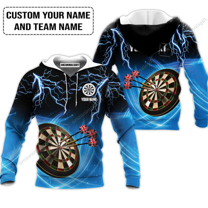 Customized Name & Text Darts Long Polo Shirt, Kingdom of England Darts Personalized Darts Long Polo Shirt