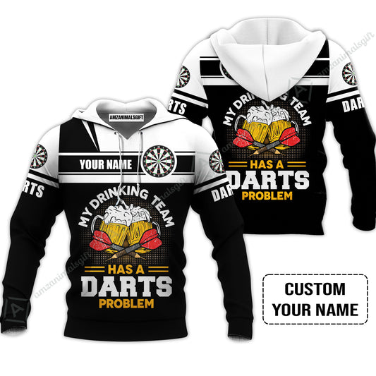 Customized Darts Hoodie, Personalized My Drinking Team Beer Darts Hoodie