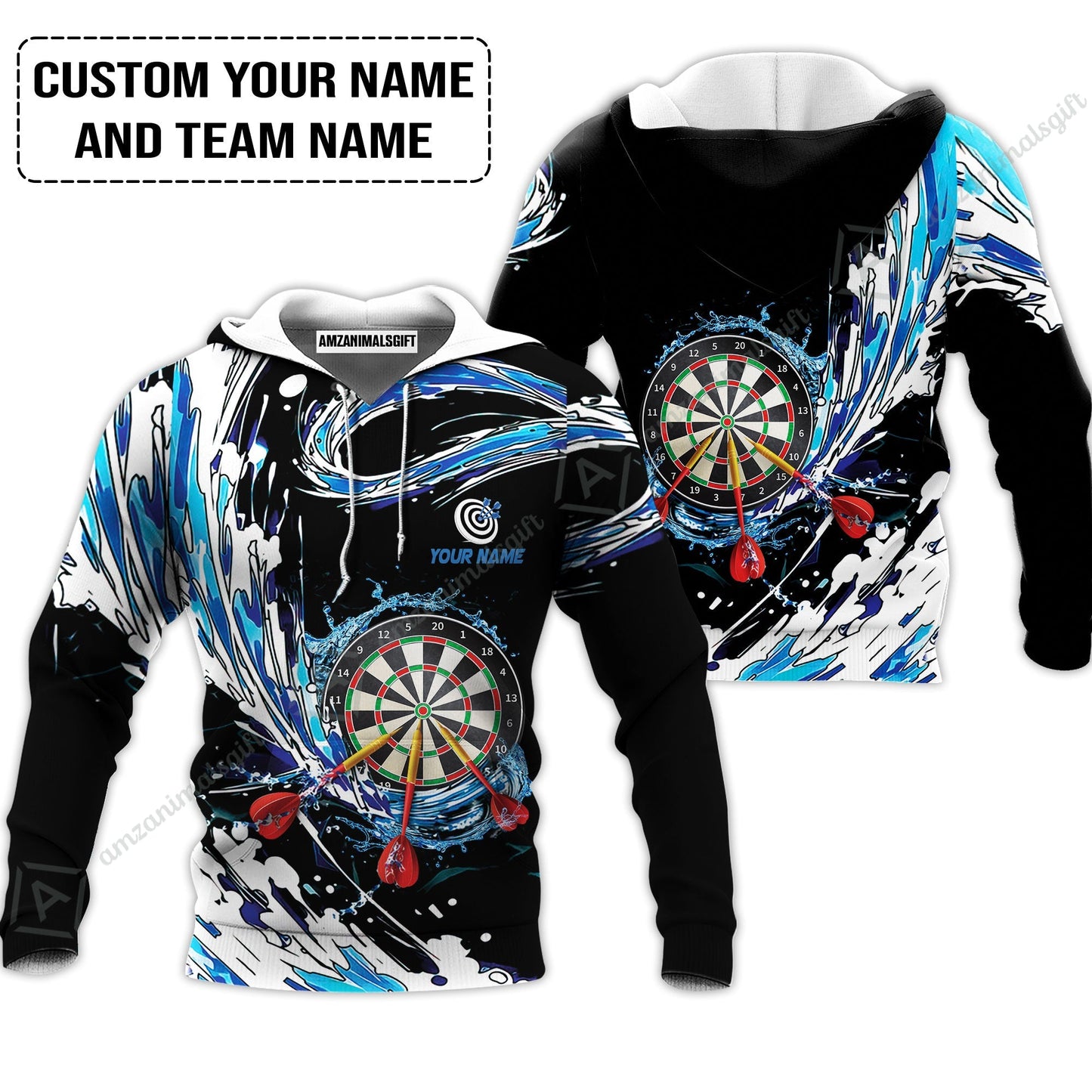 Custom Breath Of Water Darts Zip Polo Shirt, Personalized Darts For Team Zip Polo Shirt