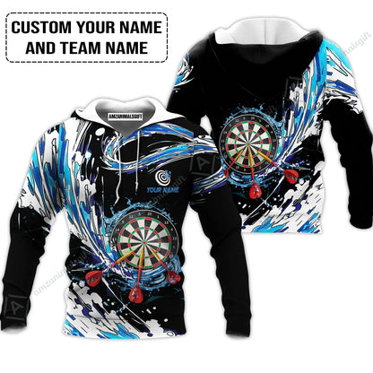 Custom Breath Of Water Darts Zip Polo Shirt, Personalized Darts For Team Zip Polo Shirt