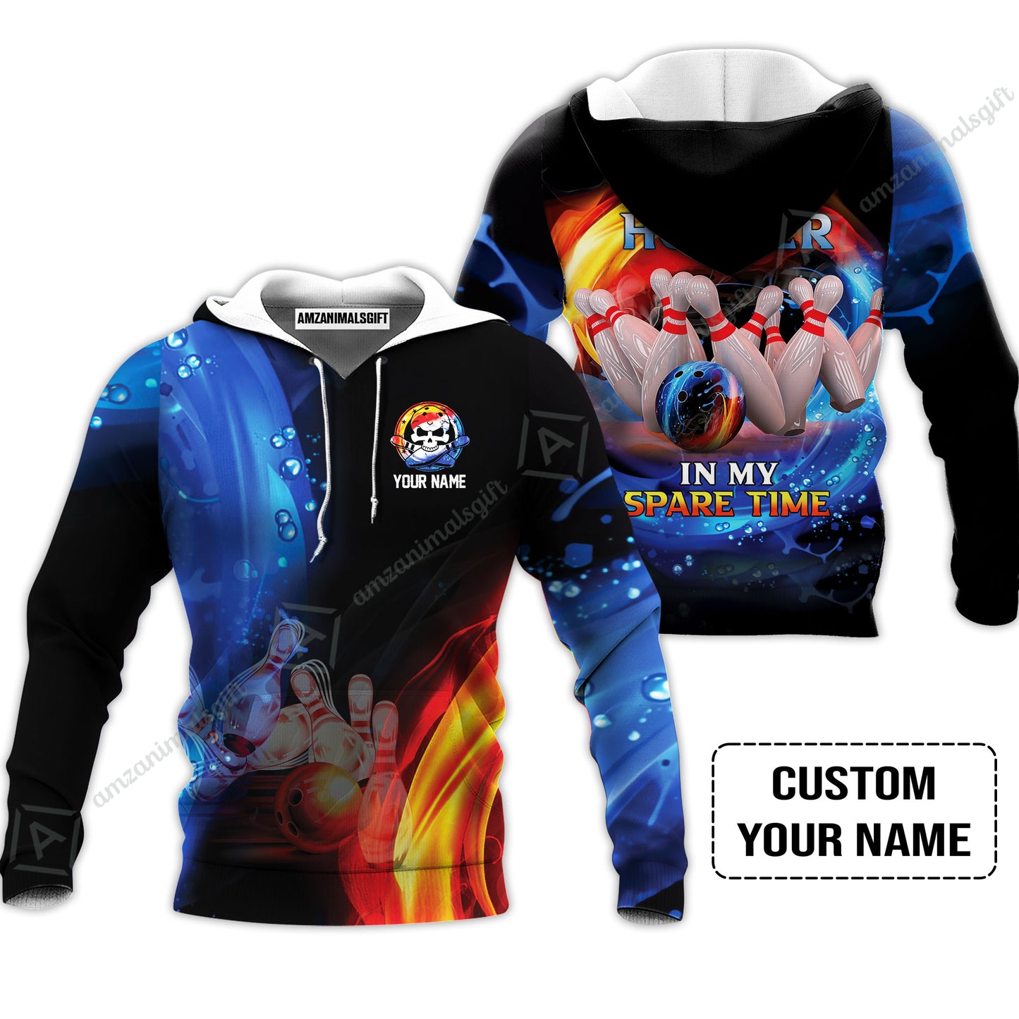 Customized Name Bowling Men Polo Shirts - Bowling I'm A Hooker In My Spare Time Personalized Polo Shirt