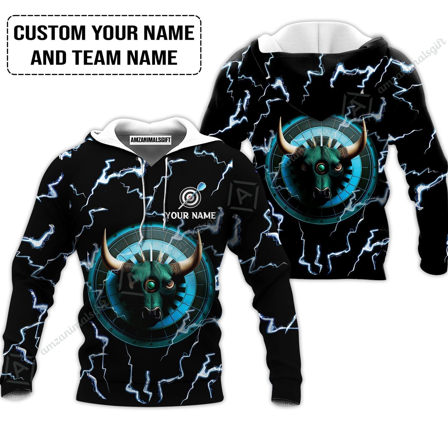 Customized Name & Text Darts Hawaiian Shirt, Personalized Name Bullseye Dartboard Hawaiian Shirt