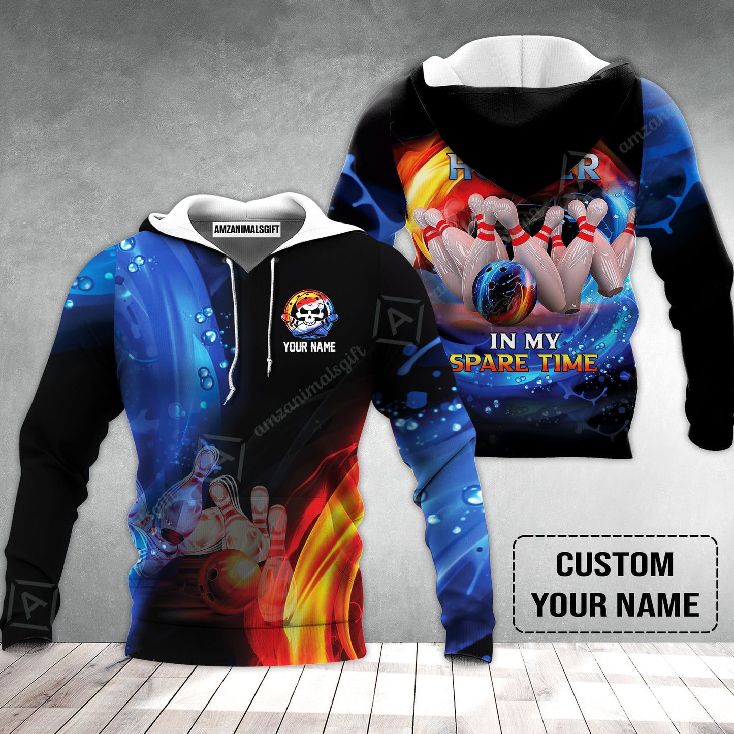 Customized Name Bowling Hoodie - Bowling I'm A Hooker In My Spare Time Personalized Hoodie