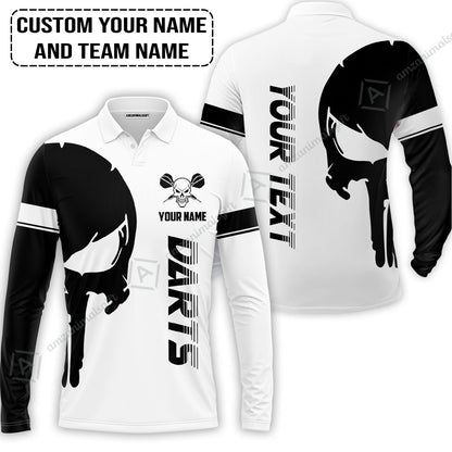 Customized Name & Text Darts Hoodie, Darts Skull Personalized Name Darts Hoodie
