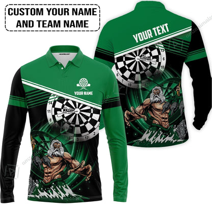 Customized Name & Text Darts T-Shirt, Personalized Name Poseidon Darts T-Shirt