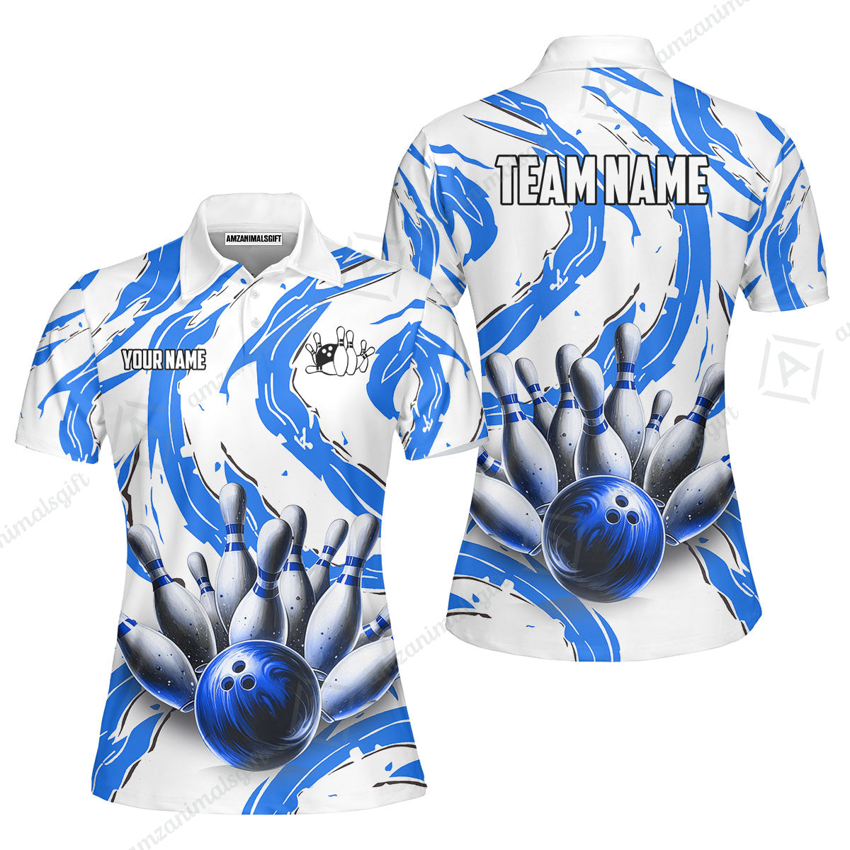 Custom Sport Bowling Team Jersey, Sport Bowling Jersey Multicolor Polo Quarter-Zip Shirts, Bowling Uniforms Jerseys, Custom Name And Team Name
