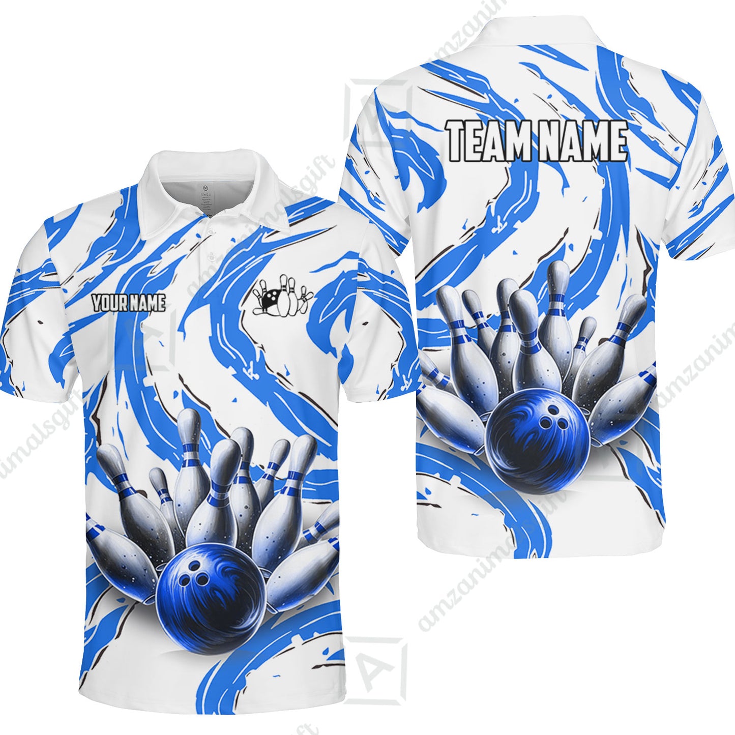 Custom Sport Bowling Team Jersey, Sport Bowling Jersey Multicolor Polo Quarter-Zip Shirts, Bowling Uniforms Jerseys, Custom Name And Team Name