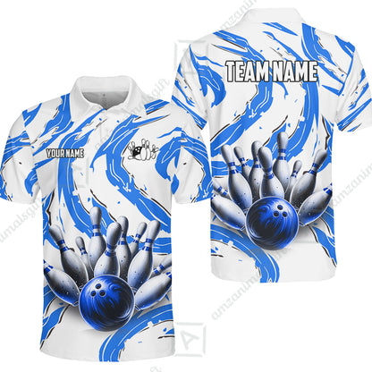Custom Sport Bowling Team Jersey, Sport Bowling Jersey Multicolor Polo Quarter-Zip Shirts, Bowling Uniforms Jerseys, Custom Name And Team Name