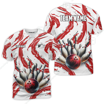 Custom Sport Bowling Team Jersey, Sport Bowling Jersey Multicolor Polo Quarter-Zip Shirts, Bowling Uniforms Jerseys, Custom Name And Team Name