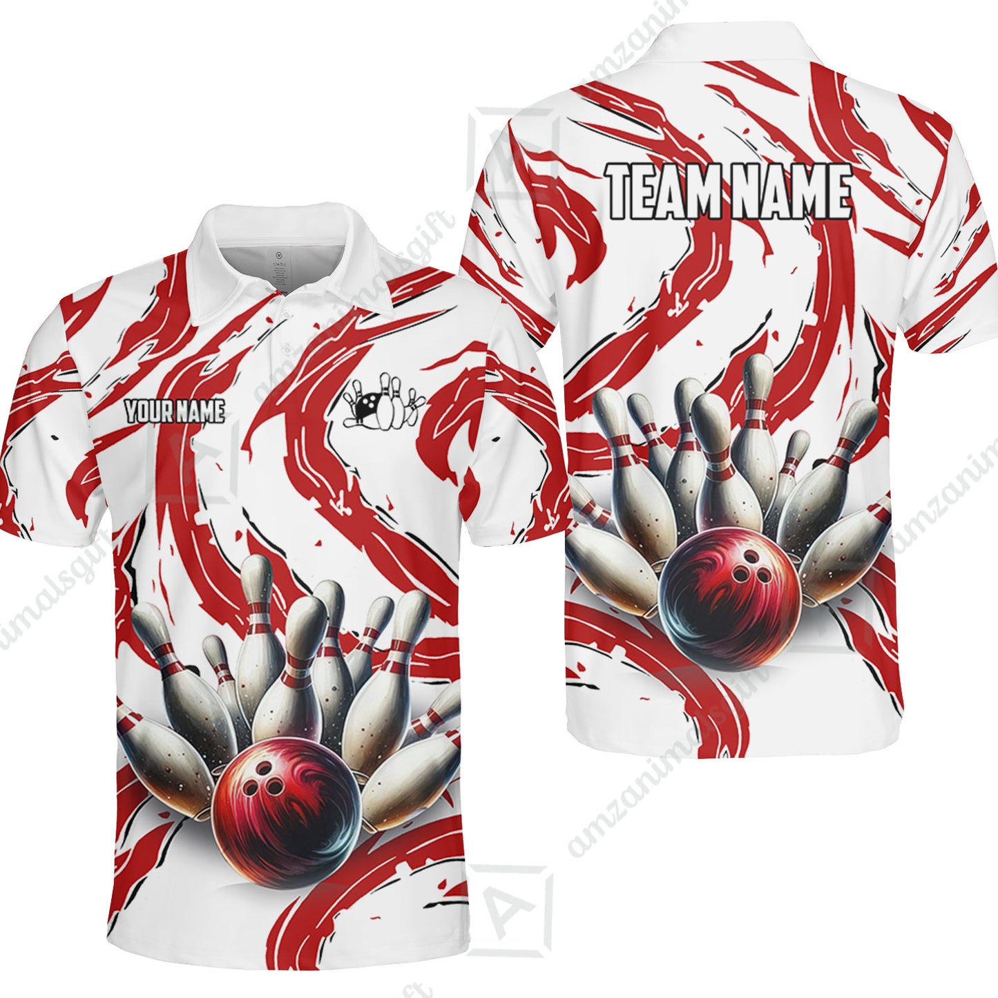 Custom Sport Bowling Team Jersey, Sport Bowling Jersey Multicolor Polo Quarter-Zip Shirts, Bowling Uniforms Jerseys, Custom Name And Team Name