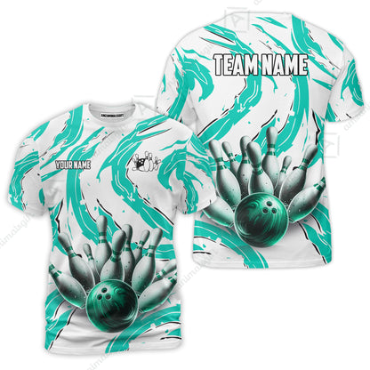 Custom Sport Bowling Team Jersey, Sport Bowling Jersey Multicolor Polo Quarter-Zip Shirts, Bowling Uniforms Jerseys, Custom Name And Team Name
