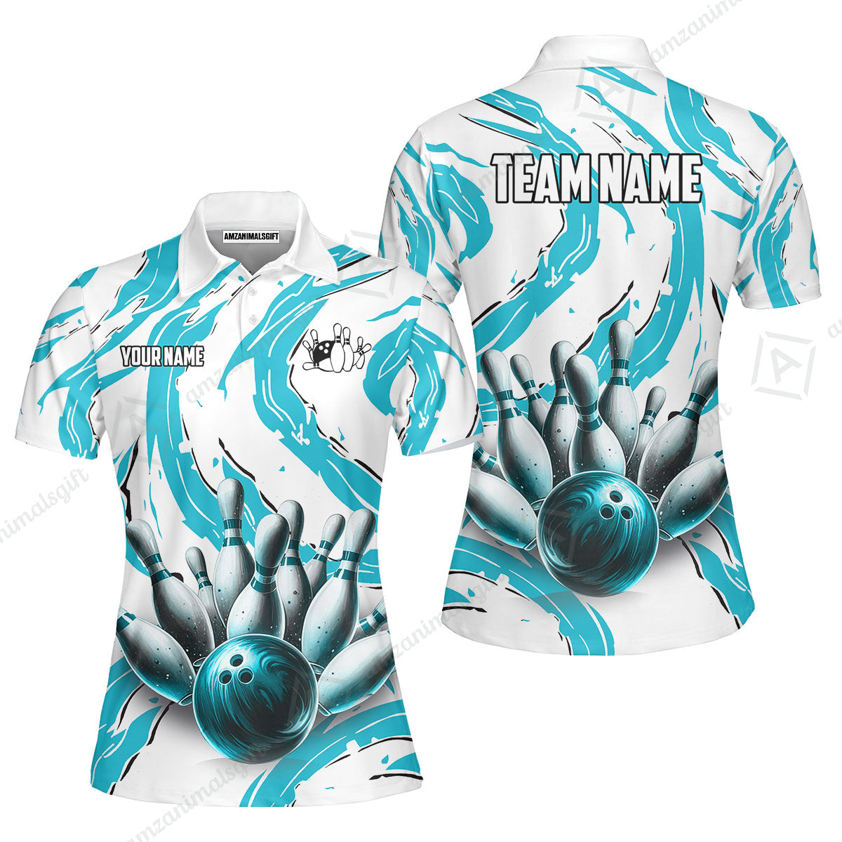 Custom Sport Bowling Team Jersey, Sport Bowling Jersey Multicolor Polo Quarter-Zip Shirts, Bowling Uniforms Jerseys, Custom Name And Team Name