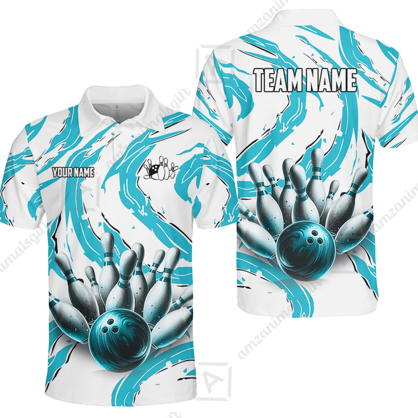 Custom Sport Bowling Team Jersey, Sport Bowling Jersey Multicolor Polo Quarter-Zip Shirts, Bowling Uniforms Jerseys, Custom Name And Team Name