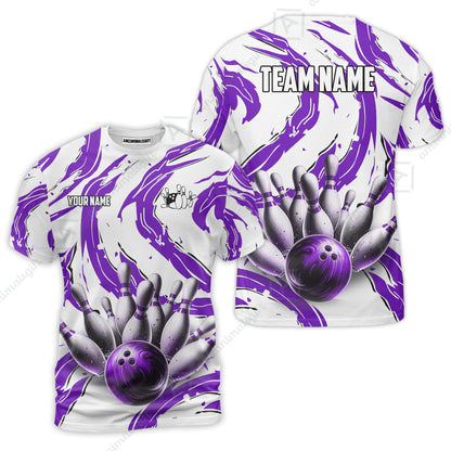 Custom Sport Bowling Team Jersey, Sport Bowling Jersey Multicolor Polo Quarter-Zip Shirts, Bowling Uniforms Jerseys, Custom Name And Team Name