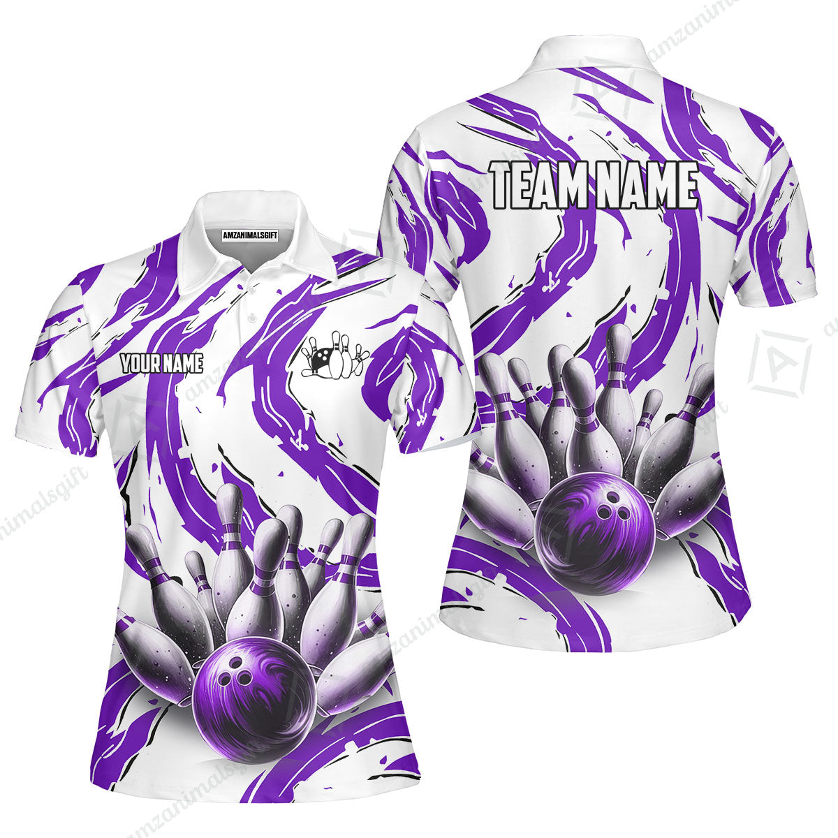 Custom Sport Bowling Team Jersey, Sport Bowling Jersey Multicolor Polo Quarter-Zip Shirts, Bowling Uniforms Jerseys, Custom Name And Team Name