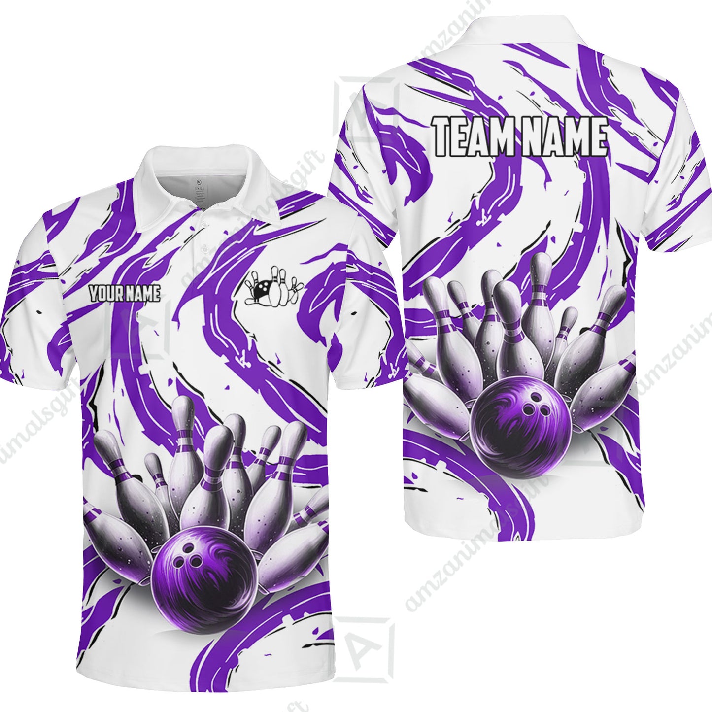 Custom Sport Bowling Team Jersey, Sport Bowling Jersey Multicolor Polo Quarter-Zip Shirts, Bowling Uniforms Jerseys, Custom Name And Team Name