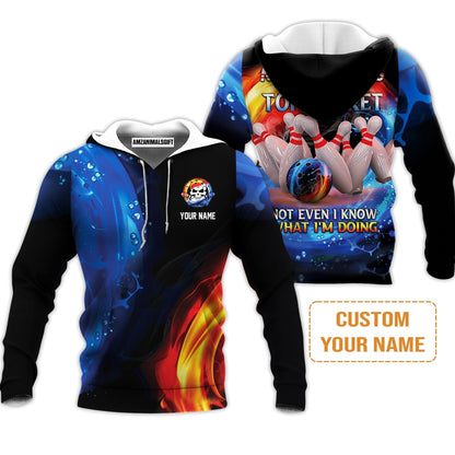 Customized Name Bowling T-Shirt, My Bowling Technique is Top Secret Personalized Bowling T-Shirt