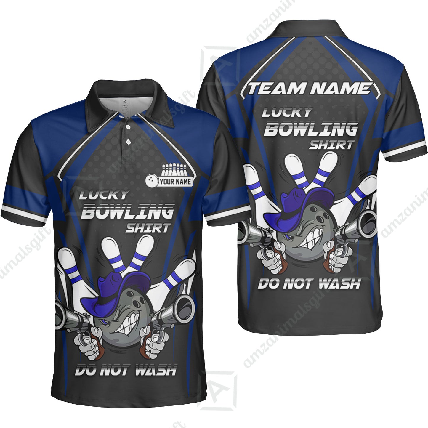 Customized Bowling Team Jersey, Lucky Bowling Shirt Do Not Wash Personalized Name Quarter-Zip Jerseys For Bowlers