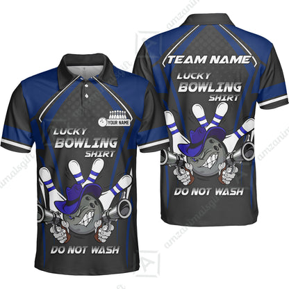 Customized Bowling Team Jersey, Lucky Bowling Shirt Do Not Wash Personalized Name Quarter-Zip Jerseys For Bowlers