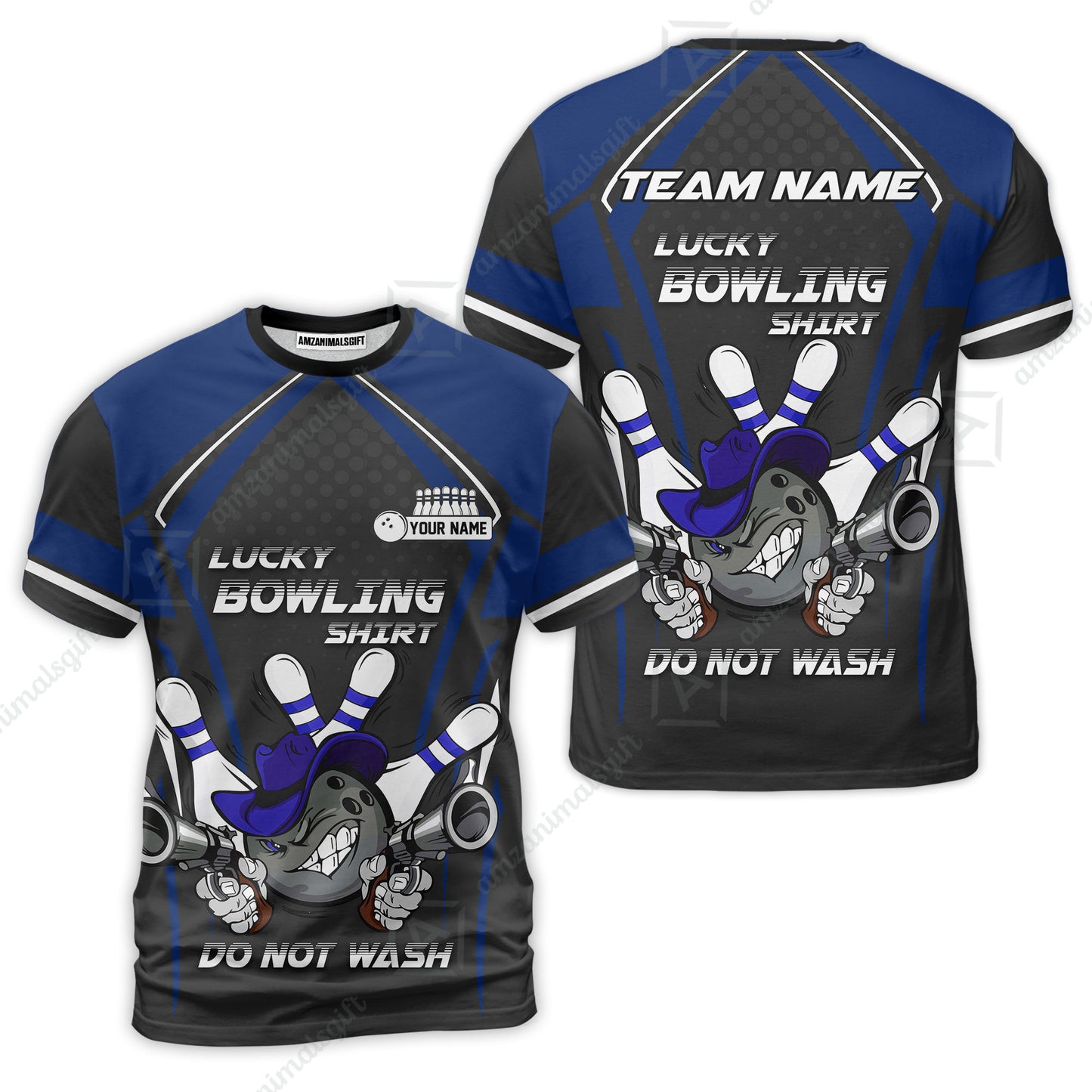Customized Bowling Team Jersey, Lucky Bowling Shirt Do Not Wash Personalized Name Quarter-Zip Jerseys For Bowlers