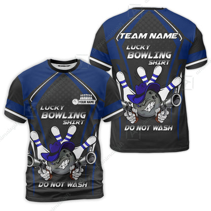 Customized Bowling Team Jersey, Lucky Bowling Shirt Do Not Wash Personalized Name Quarter-Zip Jerseys For Bowlers