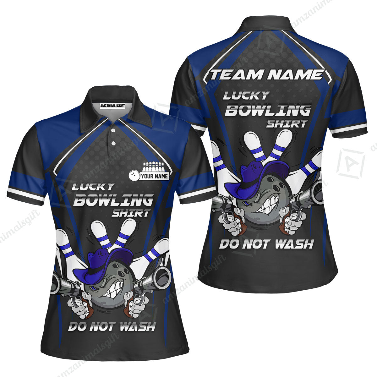 Customized Bowling Team Jersey, Lucky Bowling Shirt Do Not Wash Personalized Name Quarter-Zip Jerseys For Bowlers