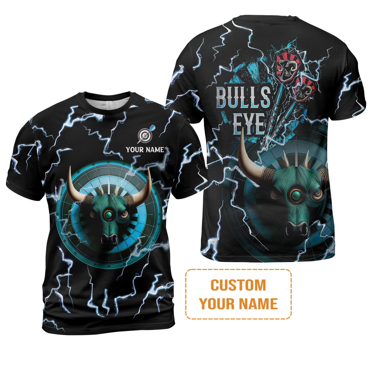 Customized Darts Polo Shirt, Bullseye Dartboard, Personalized Name Darts And Bull Polo Shirt For Men  - Perfect Gift For Darts Lovers, Darts Players