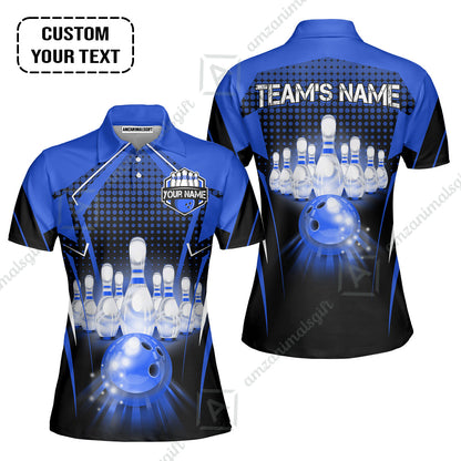 Custom Bowling Team Jerseys Polo Shirts, Bowling uniforms Ball & Pins Multicolor Jersey For Tournament Team Men Women Bowlers